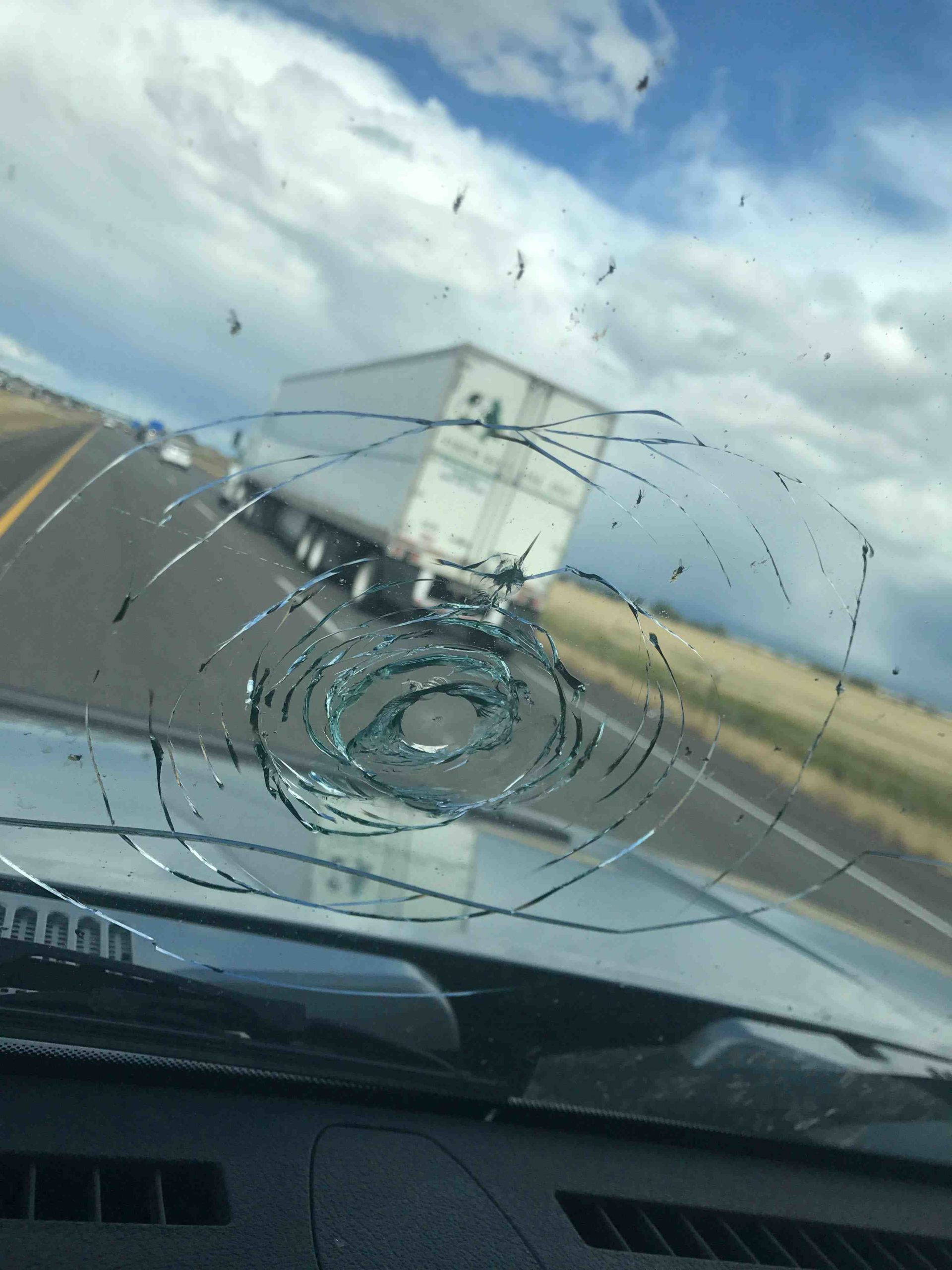 Are 18 wheelers responsible for broken windshields?