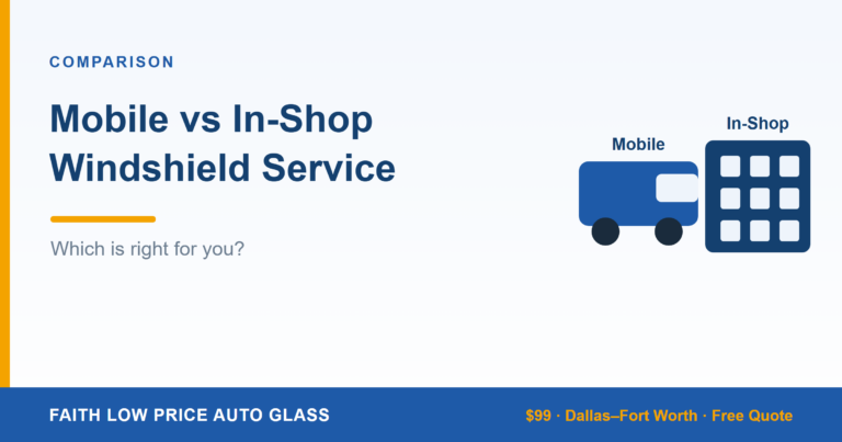 Mobile vs In-Shop Windshield Service graphic
