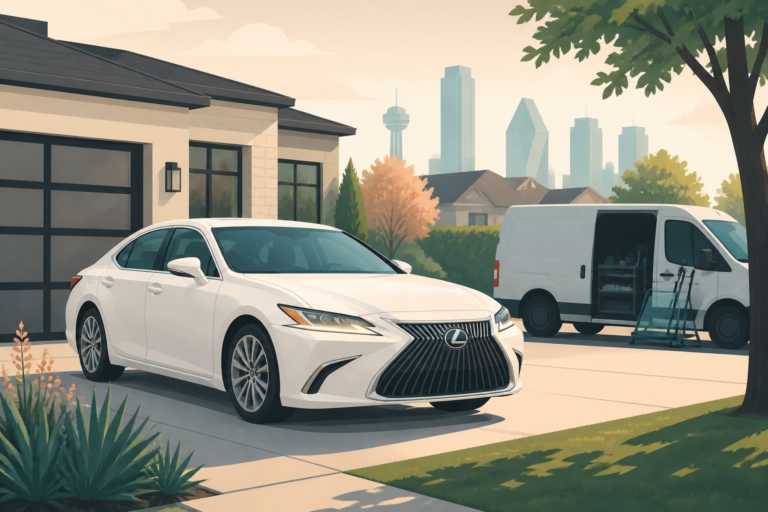 Illustrated 2012 Lexus ES 350 windshield replacement in Dallas