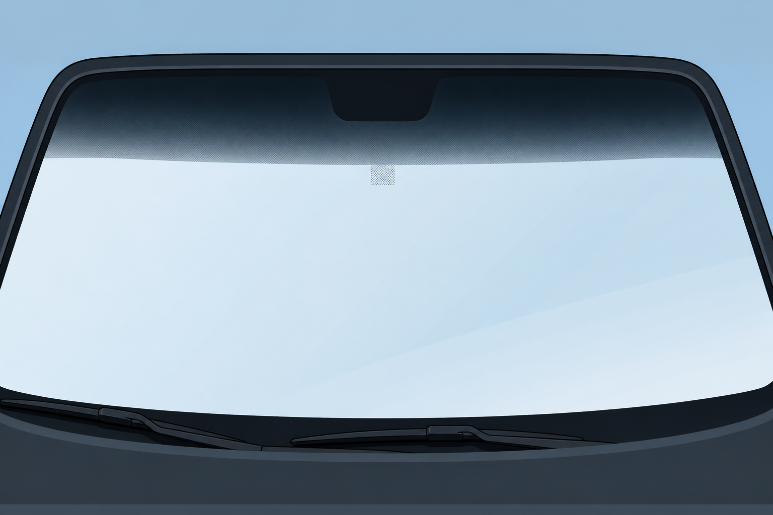 Illustrated AS-1 windshield shade band diagram for Dallas Texas