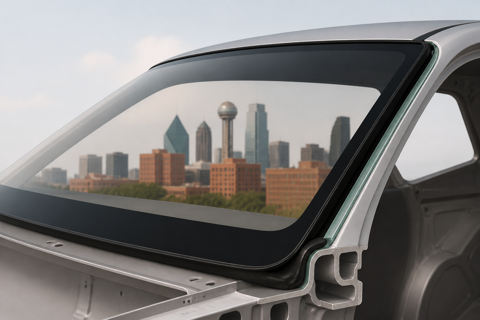 Detail illustration of Dallas Doctor Jfk Limo Windshield for Dallas drivers