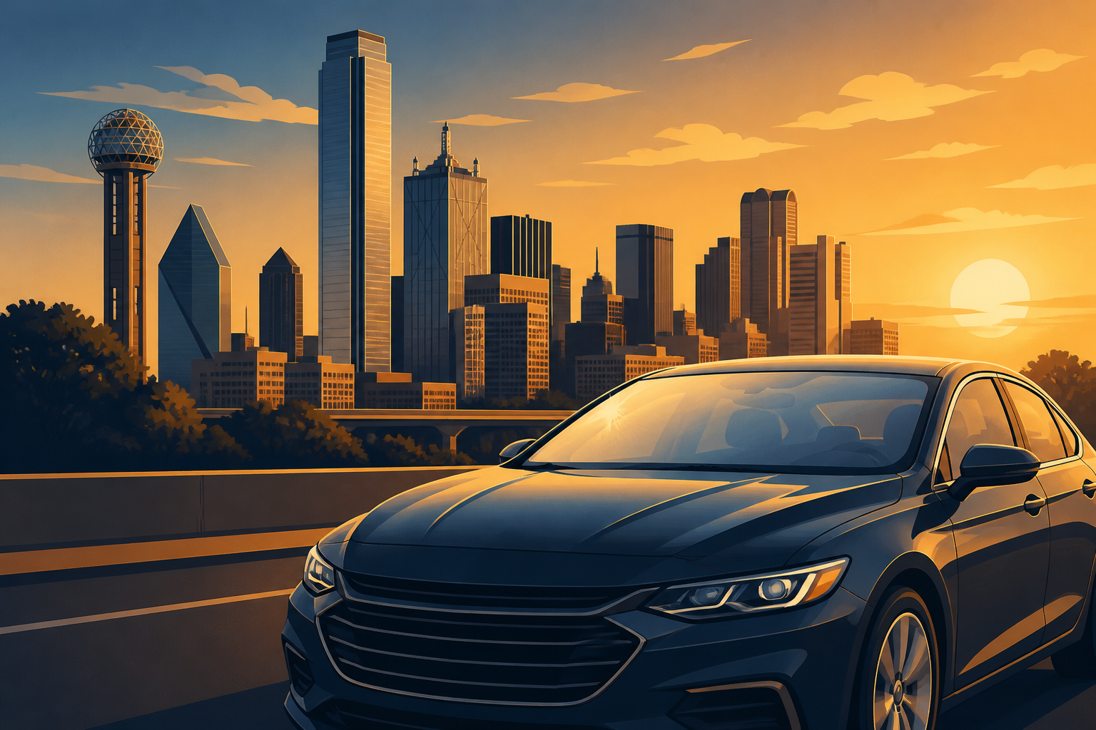 Illustrated same-day windshield replacement in Dallas