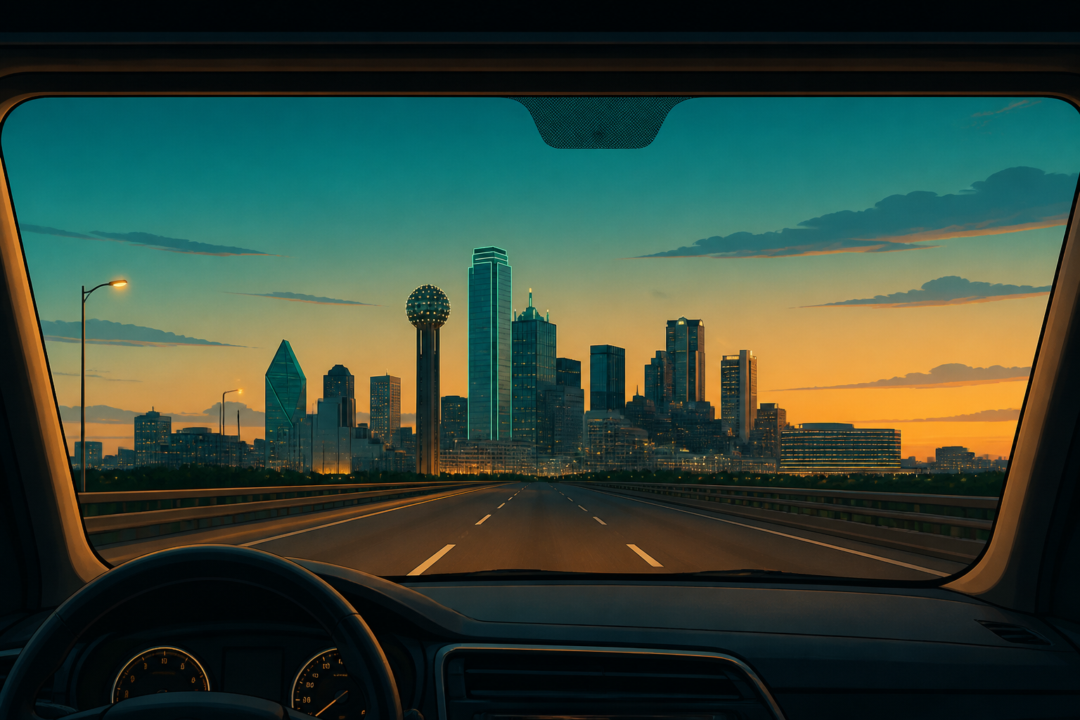 Detail illustration of Dallas Windshield for Dallas drivers