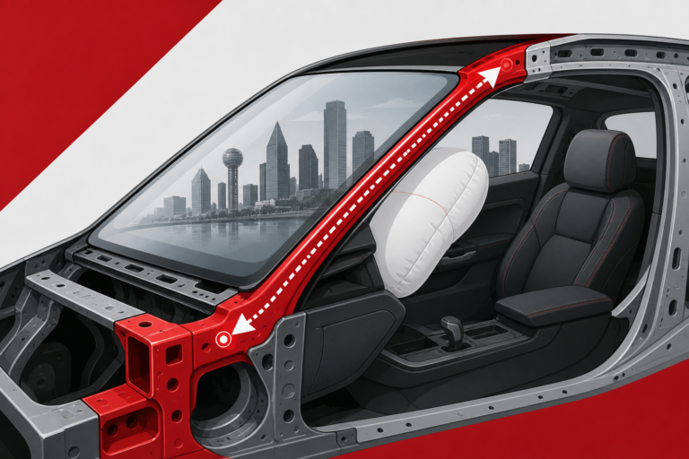 Illustrated Dallas windshield replacement safety and roof support