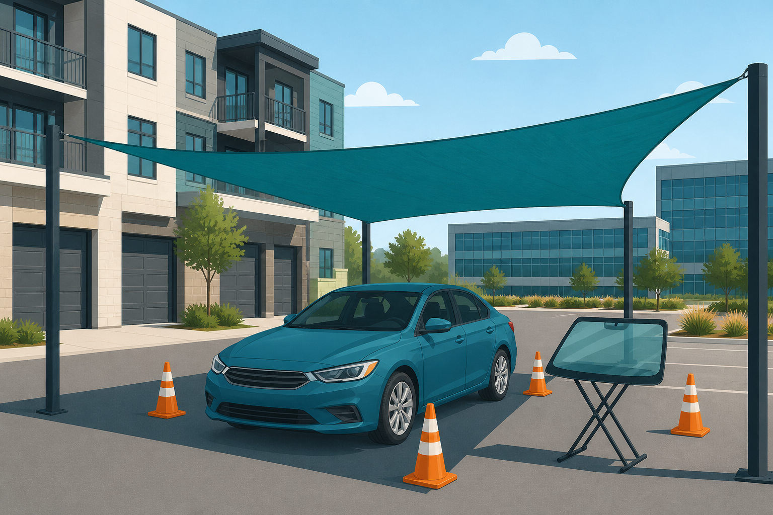 Detail illustration of Dallas Windshield Replacement Mobile for Dallas drivers