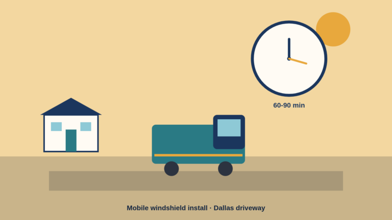 Dallas illustrated timeline of how long mobile windshield replacement takes