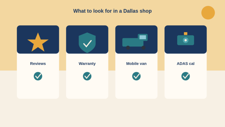 Dallas illustrated checklist of how to tell if an auto glass shop is trustworthy