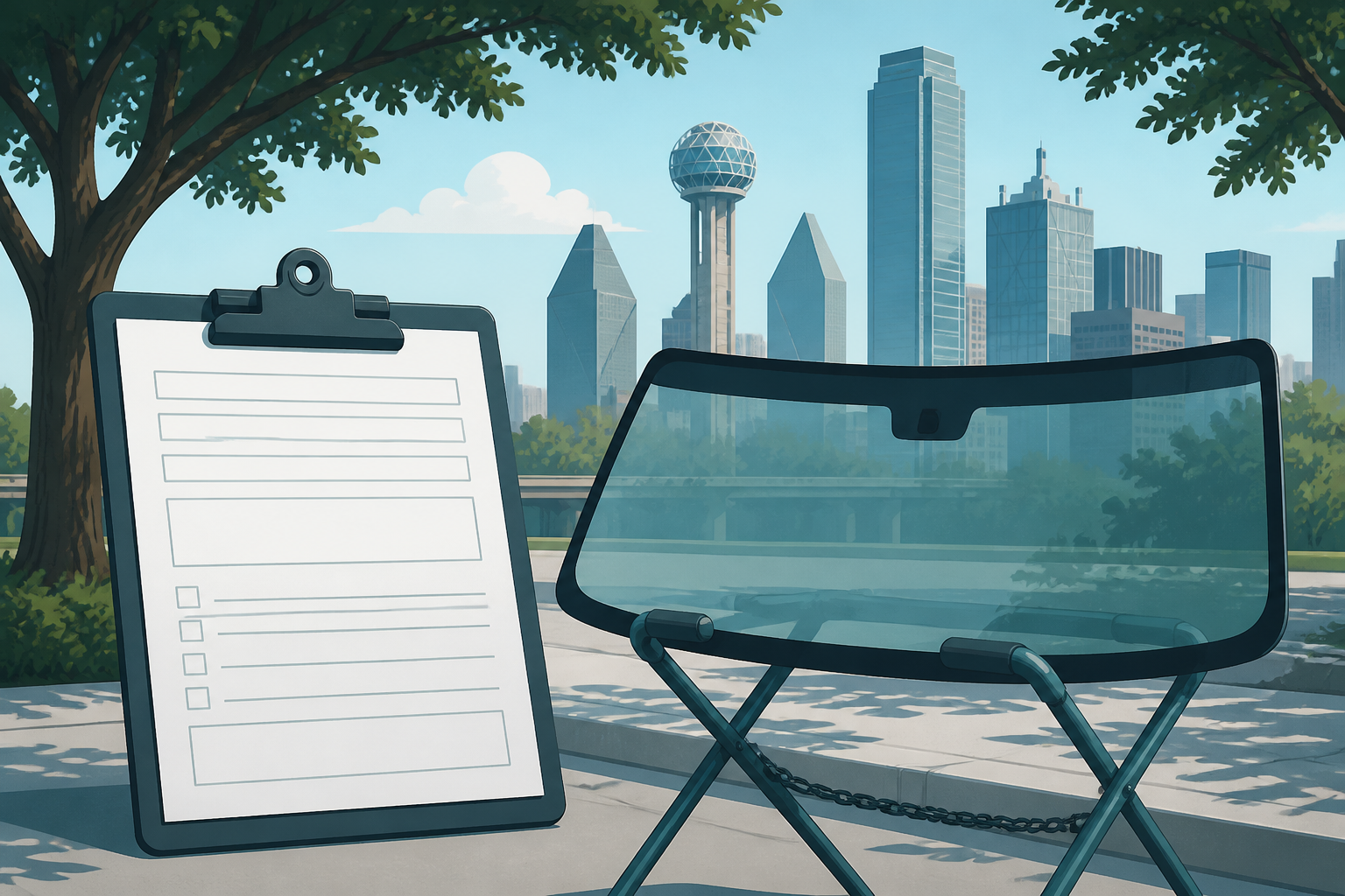 Detail illustration of Mobile Car Windshield Replacement In Dallas Tx Area Under 99 Dollars for Dallas drivers