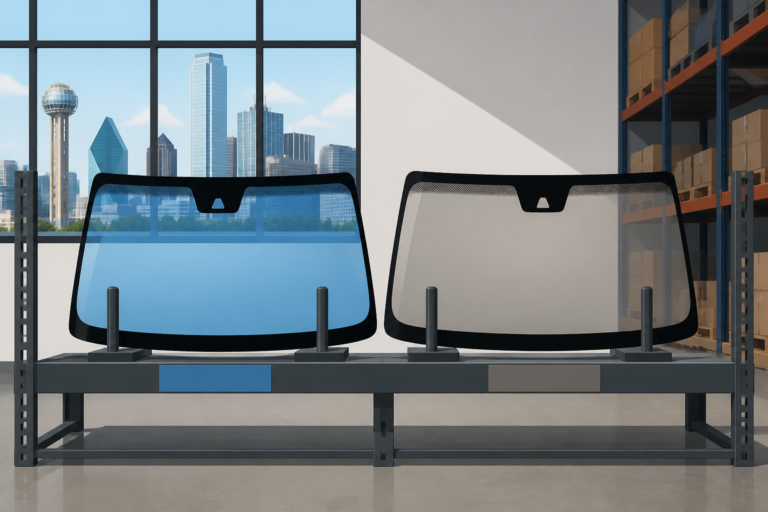 Illustrated OEM and aftermarket replacement windshields in Dallas