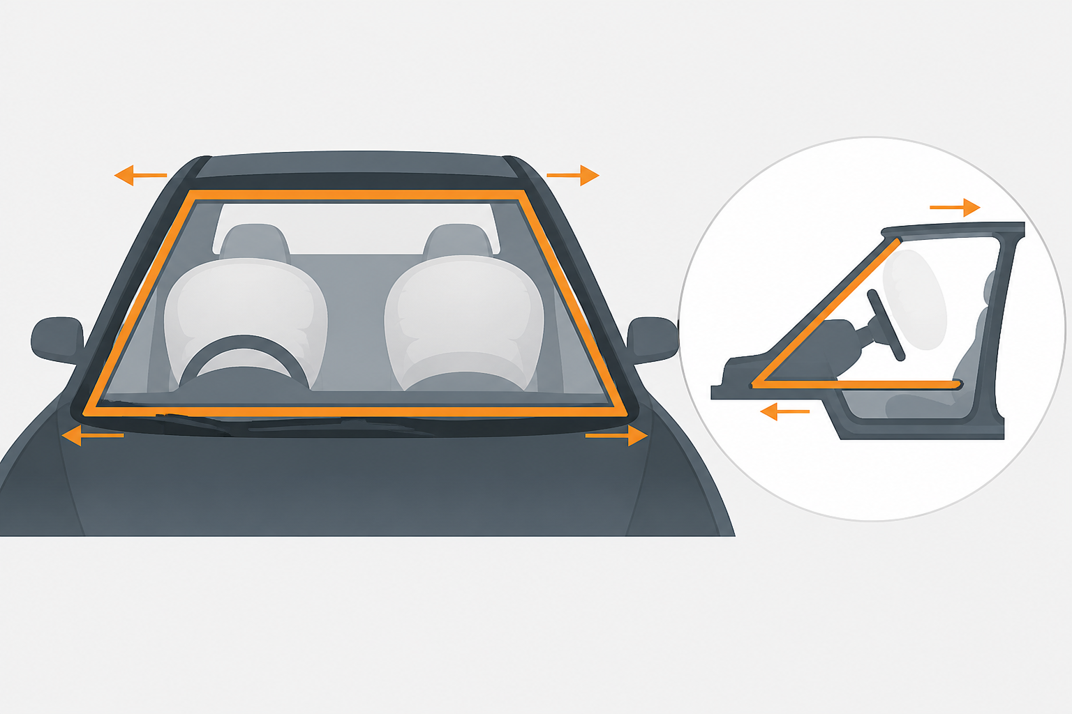 Illustrated windshield safety structure for Dallas drivers