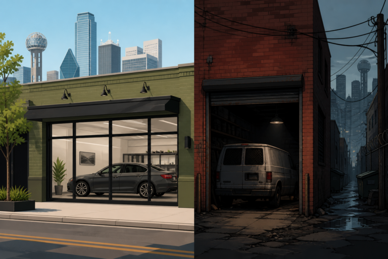 Illustrated comparison of Dallas Texas auto glass shop choices